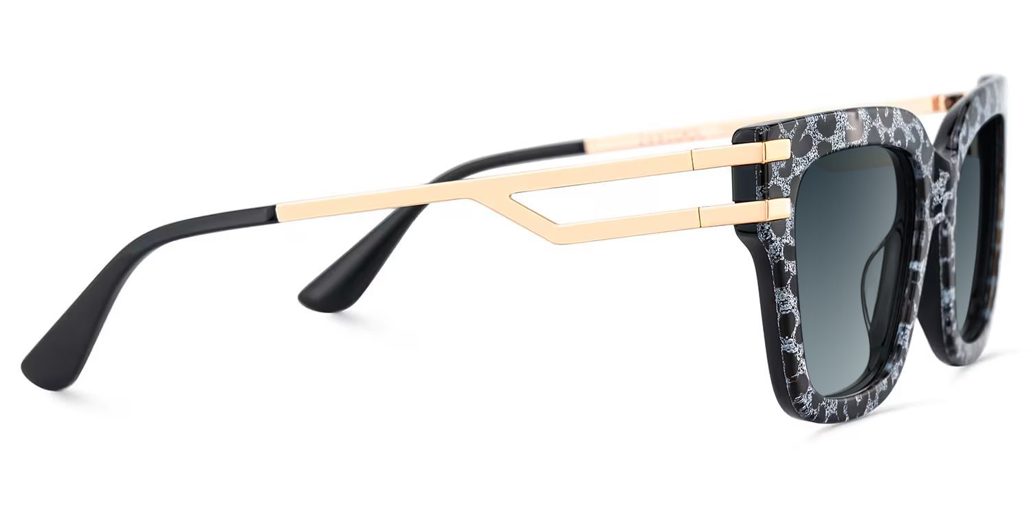 Lidia Gray Leopard Frame Sunglasses with Square Style | ZEELOOL CA3