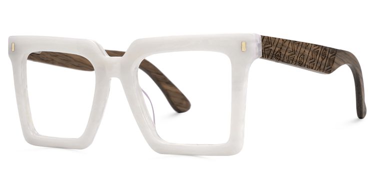Pierre White Square Glasses