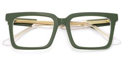 Hattie Green Rectangle Glasses2