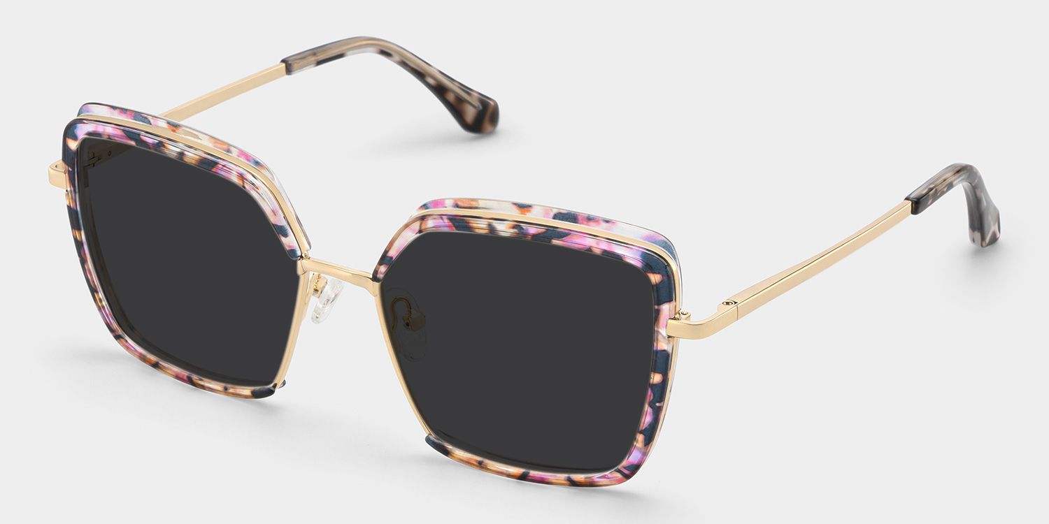 Cordaro Purple-Floral Square Polarized Sunglasses for Driving | ZEELOOL CA2