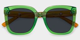 Ebony Green Square Sunglasses1