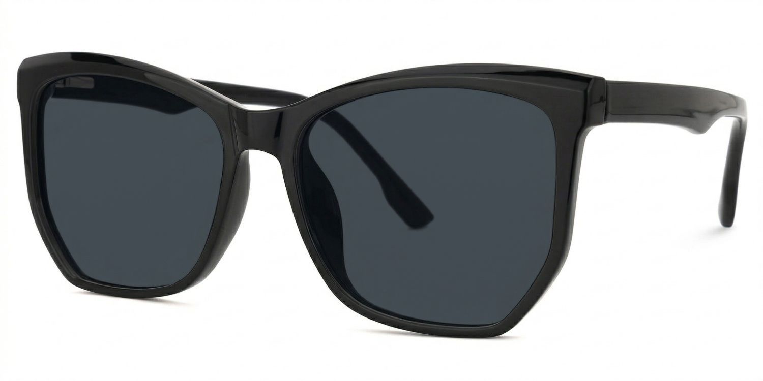 Libby Black Frame Sunglasses with Geometric Style | ZEELOOL CA1