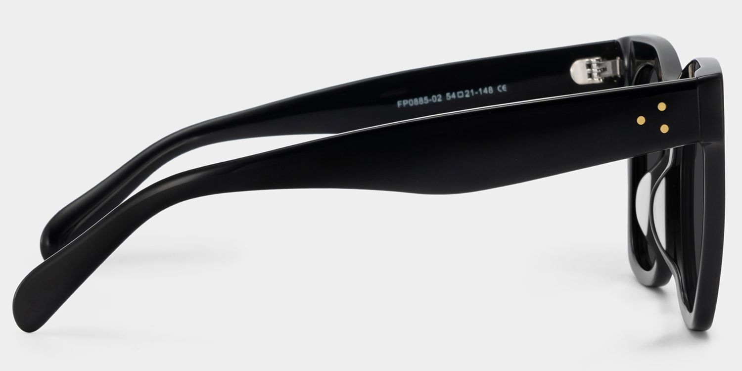 Gordon Black Rectangle Polarized Sunglasses for Driving | ZEELOOL CA3