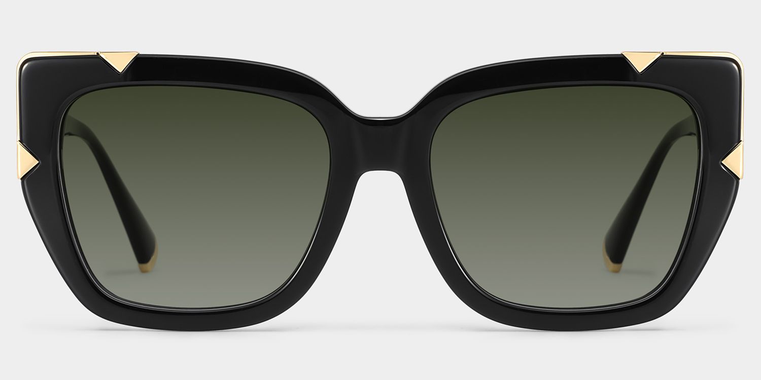 Grace Cat Eye Black Gold Sunglasses for Women & Men | ZEELOOL CA1