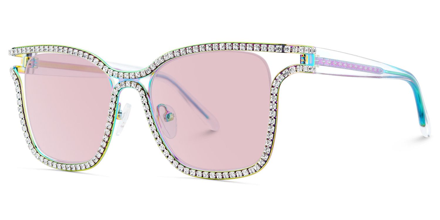 Shine Iridescent Square Polarized Sunglasses for Driving | ZEELOOL CA2
