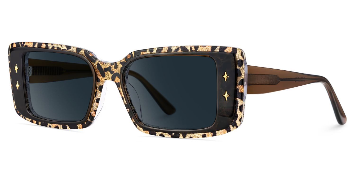 Gleam Acetate Leopard Frame Sunglasses | ZEELOOL CA2