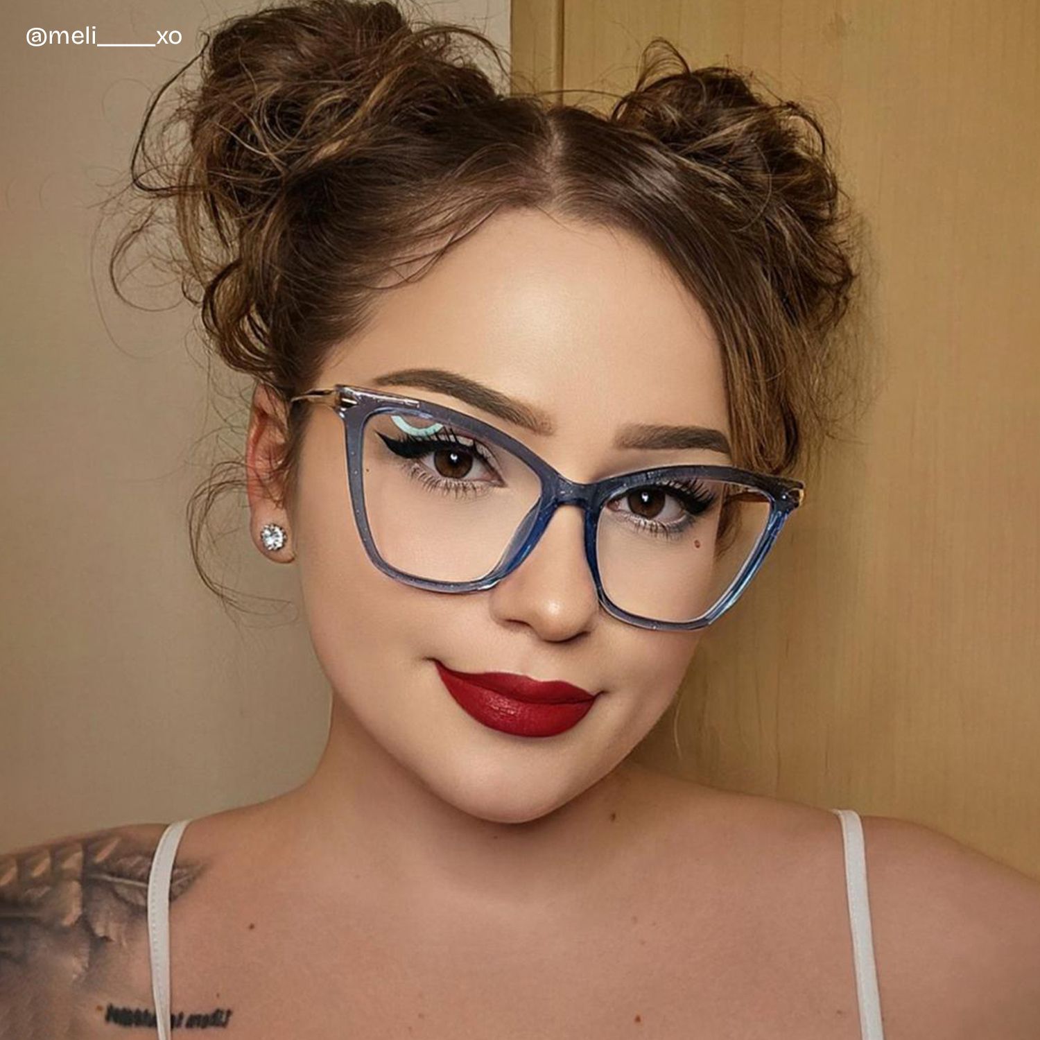 Hilary Butterfly Blue Glasses | Zeelool Glasses6