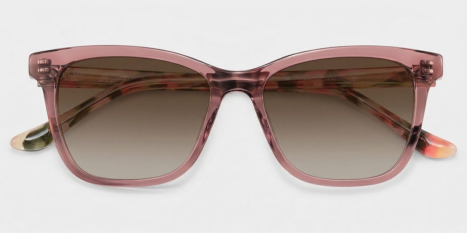 Faith Rectangle Pink Sunglasses for Women & Men | ZEELOOL CA1