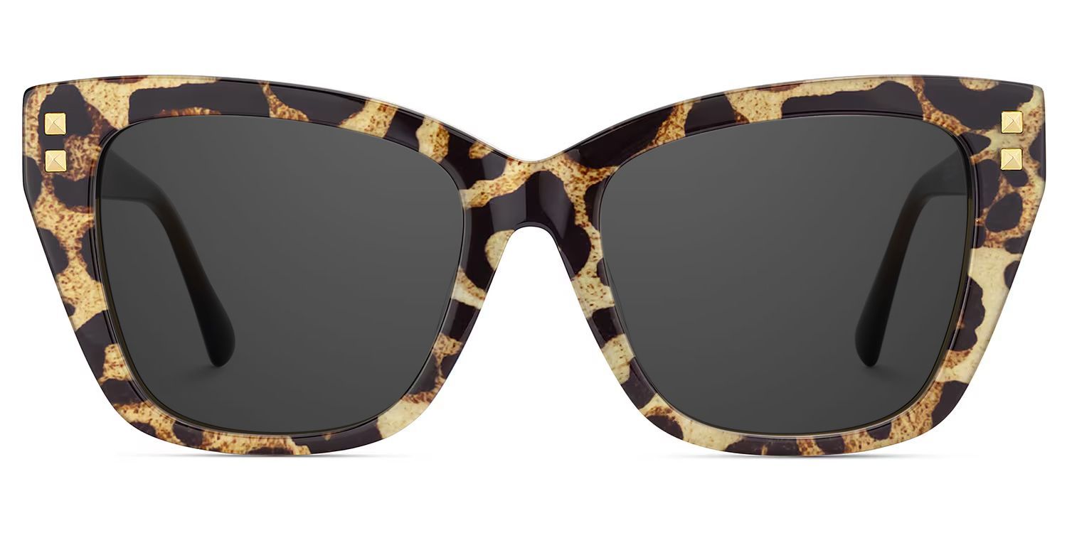 Tessia Brown Leopard Square Polarized Sunglasses for Driving | ZEELOOL CA0