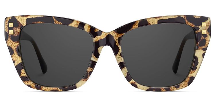 Tessia Brown Leopard Square Sunglasses