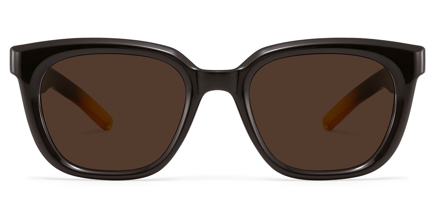 Lyric Black Yellow Rectangle Polarized Sunglasses for Driving | ZEELOOL CA0