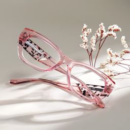 Skylar Clear Pink Butterfly Glasses1