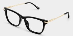 Selena Black Rectangle Glasses2