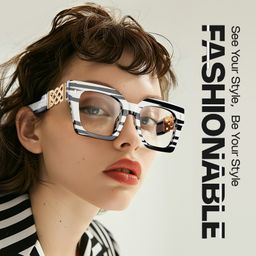 Cummings Black-White Square Glasses0