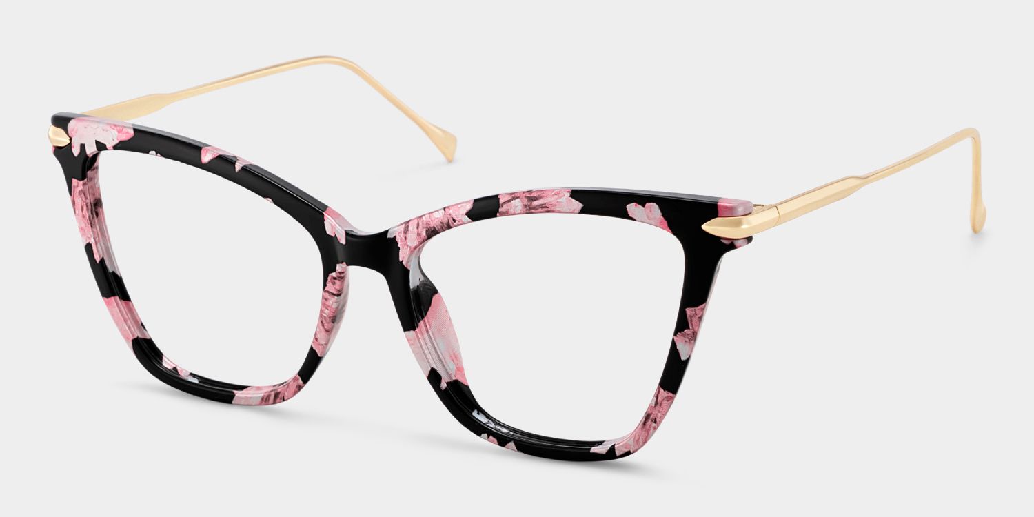 Hilary Butterfly Pink Floral Frame Eyeglasses | ZEELOOL Canada2