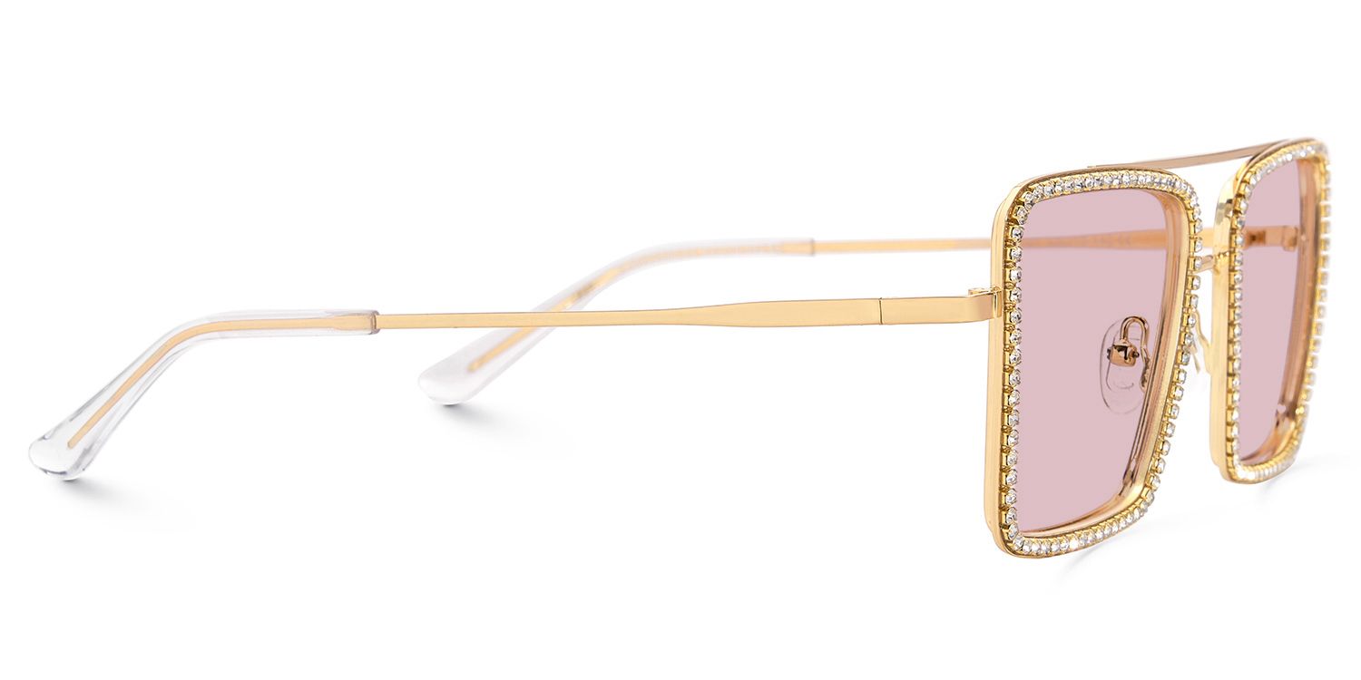 Diva Square Sunglasses with Metal Gold Frames | ZEELOOL CA2