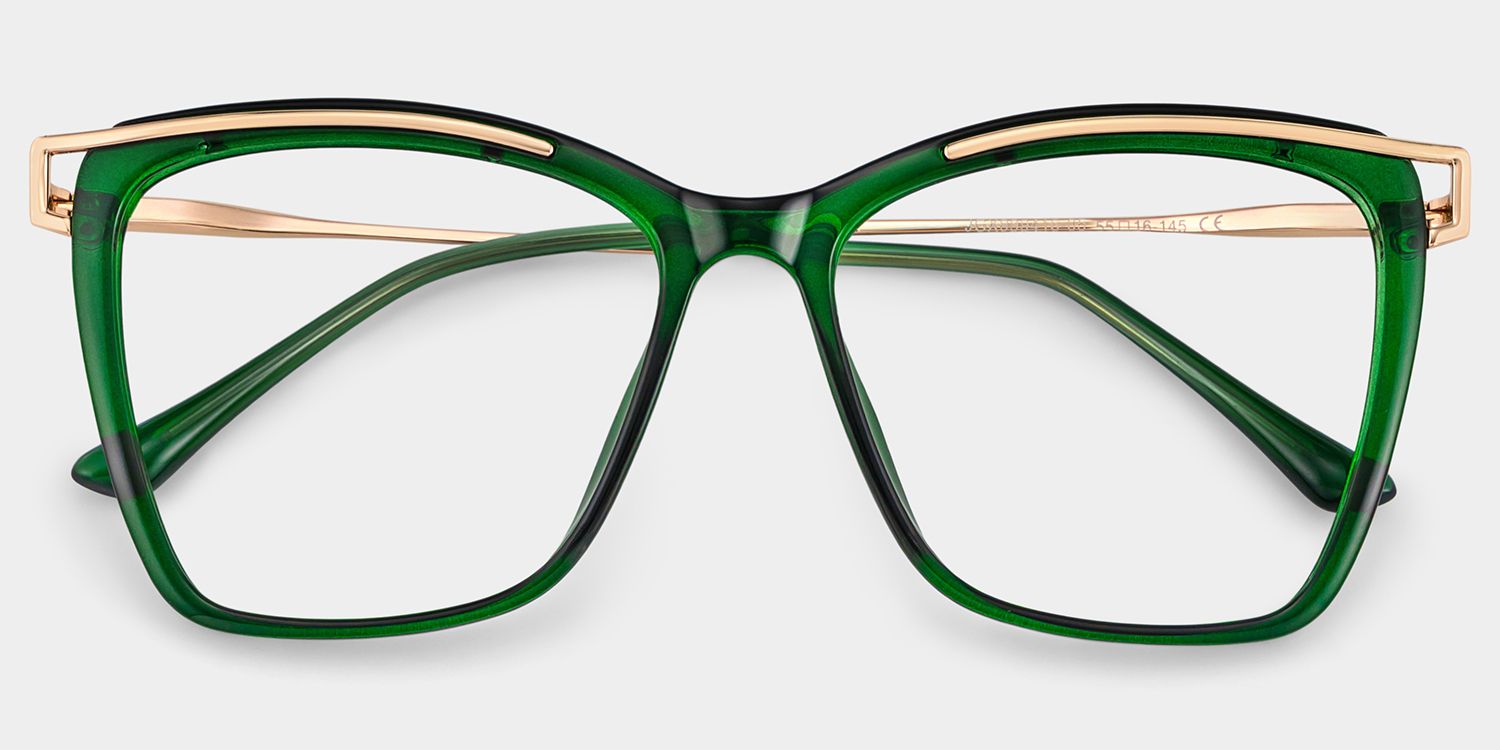 Krystle Square Green Thin Frames Glasses | ZEELOOL Canada1