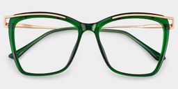 Krystle Green Square Glasses1