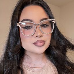 Shine Gold White Square Glasses7