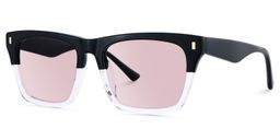 Brookins Black Clear Rectangle Sunglasses2