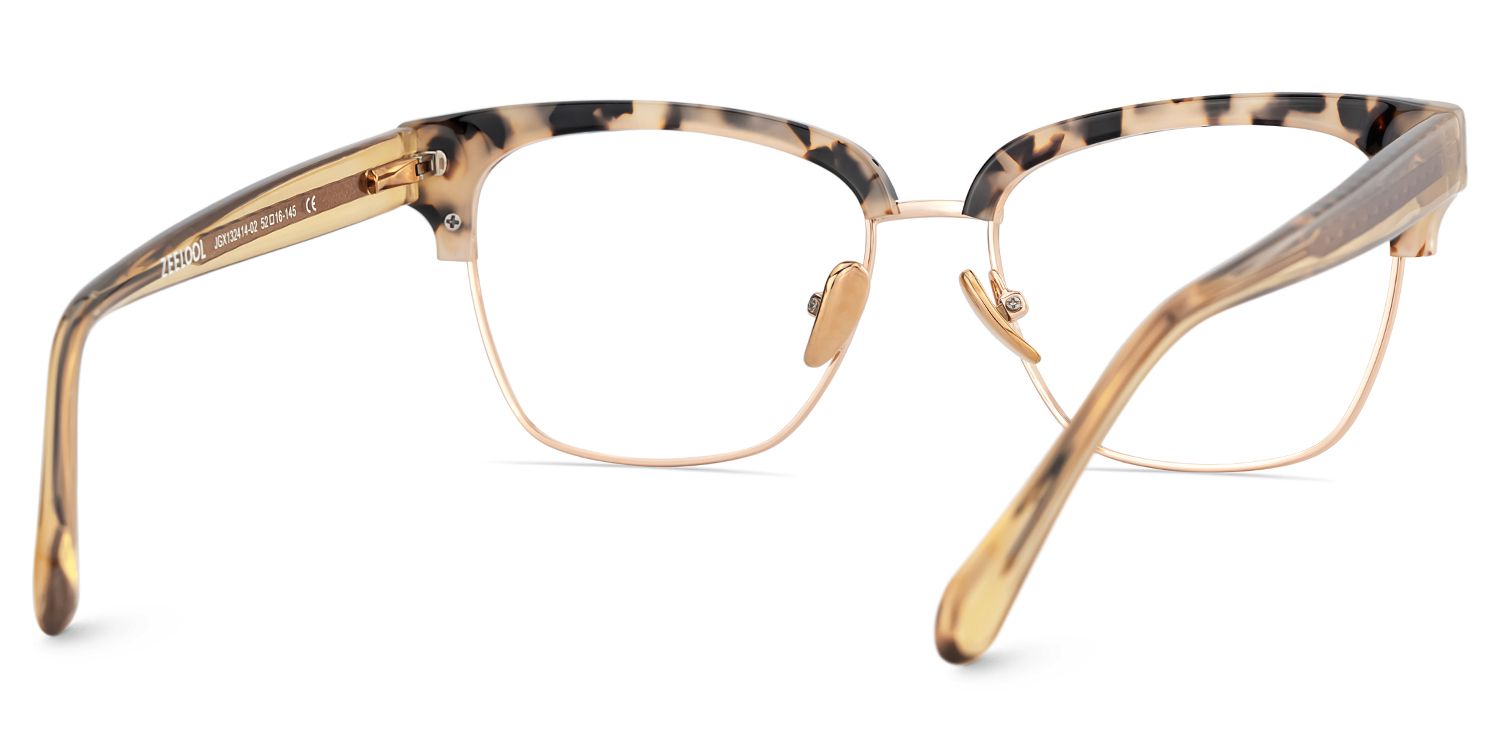 Browline Tortoise Eyeglasses- Ellis Mixed Frame Glasses4