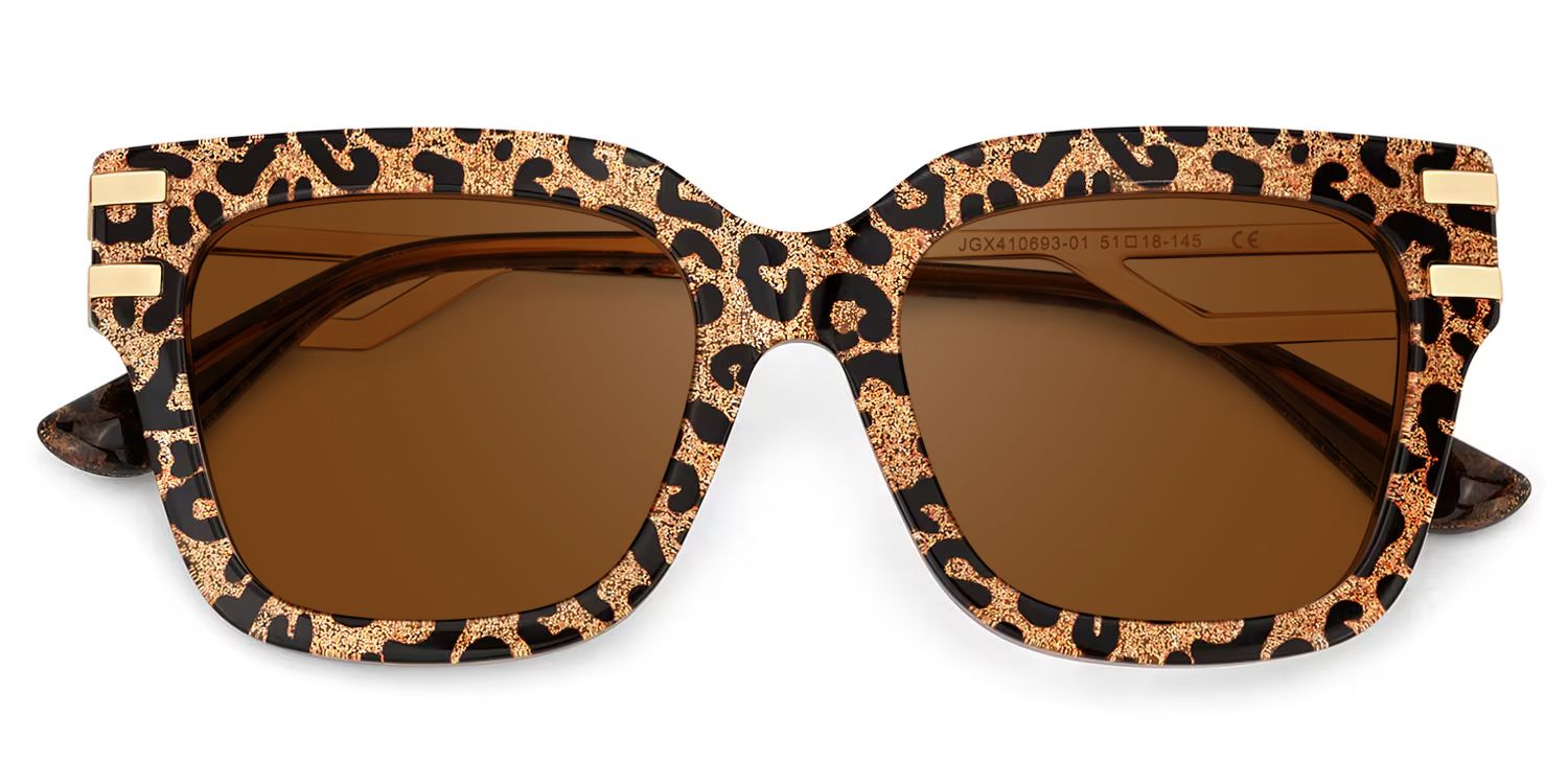 Lidia Leopard Frame Sunglasses with Square Style | ZEELOOL CA1