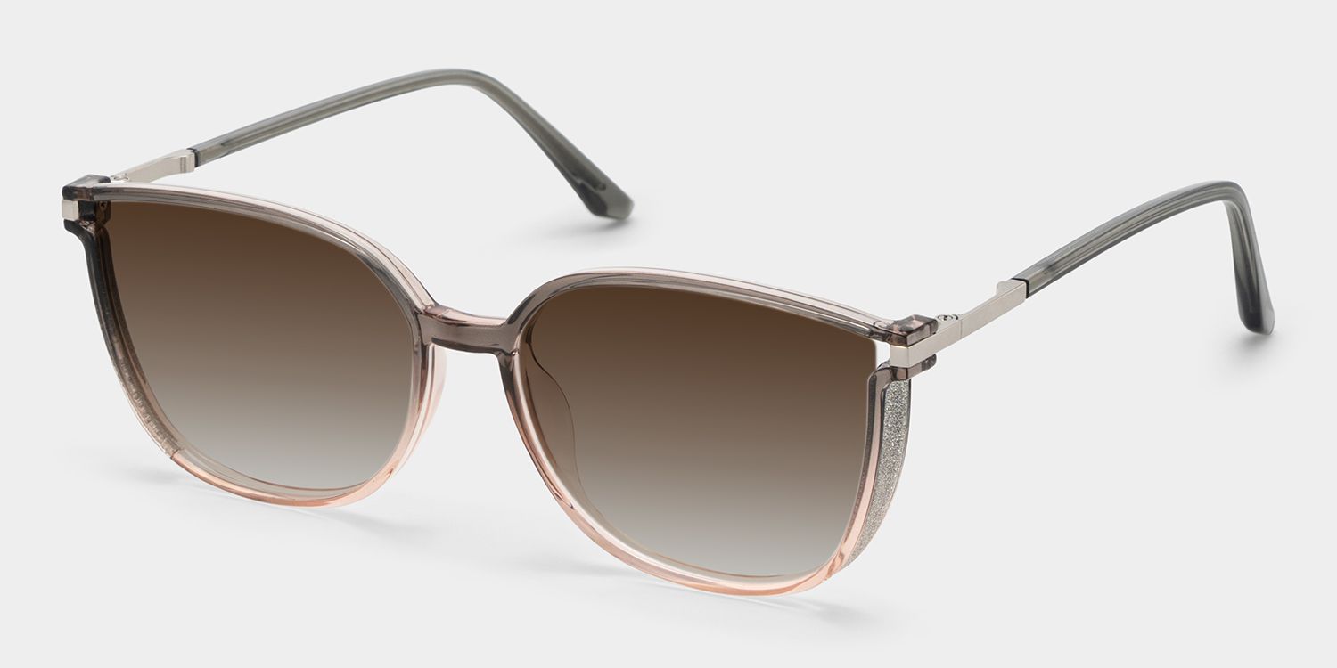 Rodz Gray-Pink Square Polarized Sunglasses for Driving | ZEELOOL CA2