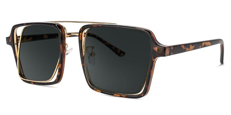 Nellie Tortoise-Gold Aviator Sunglasses