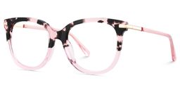 Mailyn Pink Tortoise Round Glasses3