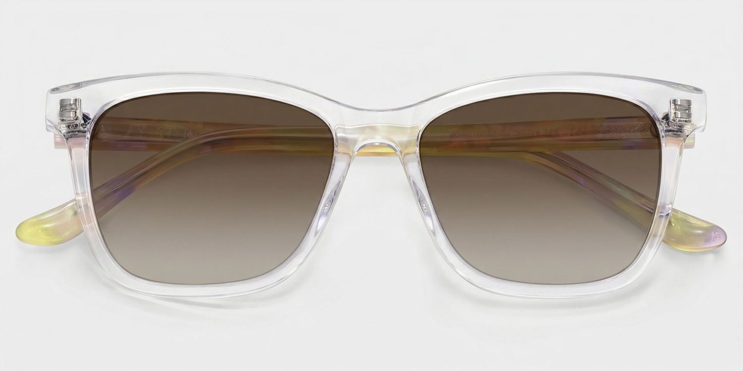 Faith Rectangle Sunglasses with Acetate Clear Frames | ZEELOOL CA1