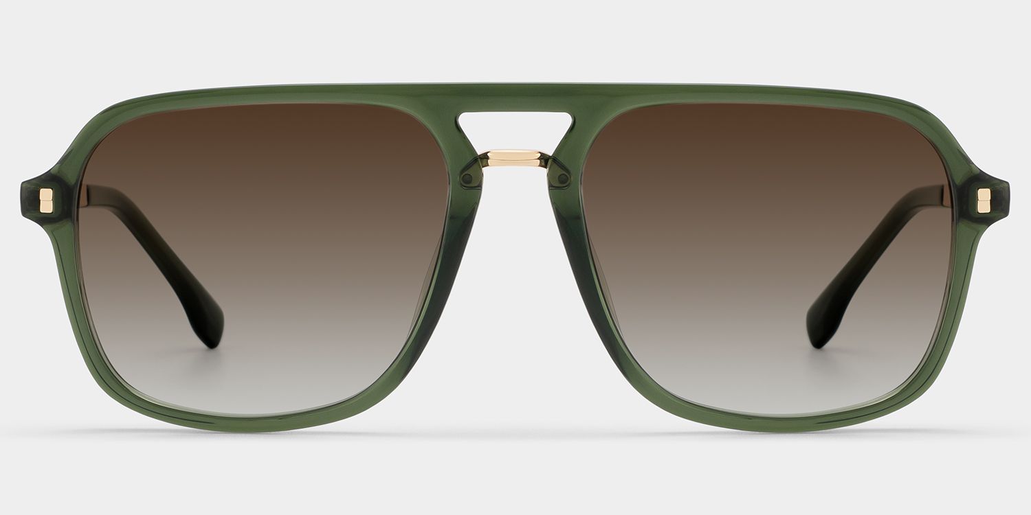 Kilworth Green Frame Sunglasses with Aviator Style | ZEELOOL CA0