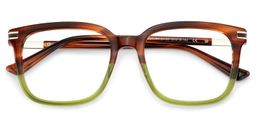 Kenny Brown Green Square Glasses2