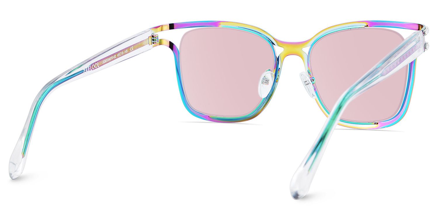 Shine Iridescent Square Polarized Sunglasses for Driving | ZEELOOL CA4