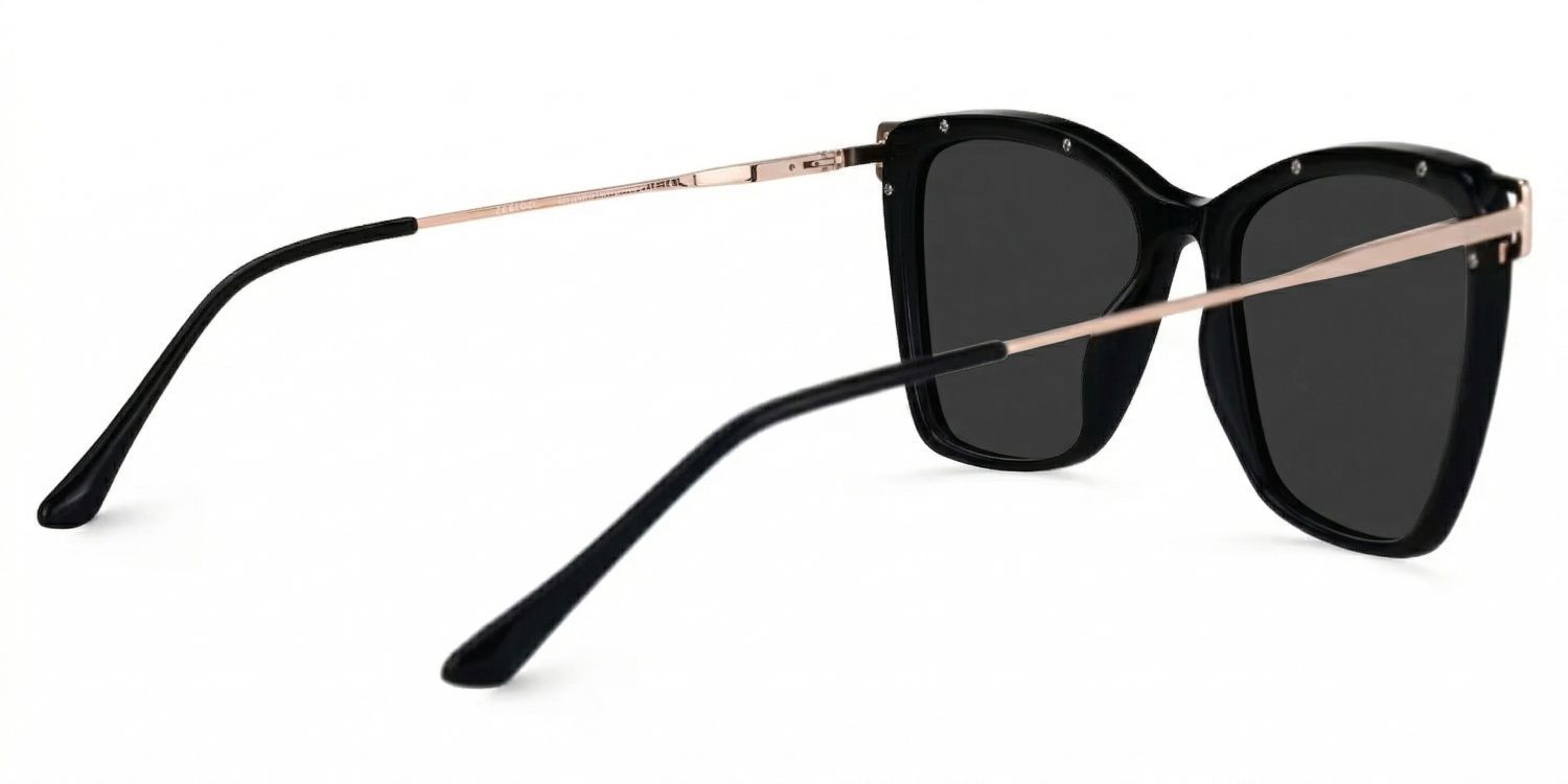 Krystle Square Black Full Rim Sunglasses | ZEELOOL CA3