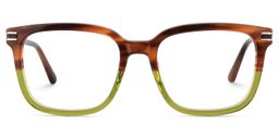 Kenny Brown Green Square Glasses1