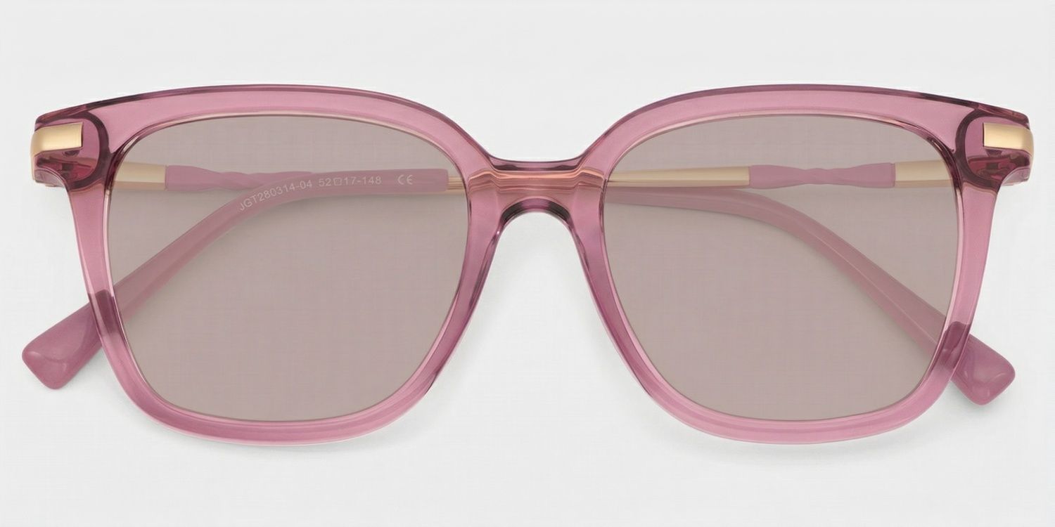 Jacqui Rectangle Pink Full Rim Sunglasses | ZEELOOL CA1