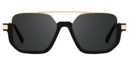 Oromiya Black Gold Aviator Sunglasses0