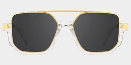 Oromiya Gold Clear Geometric Sunglasses0