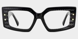 Nogueda Square Black Glasses1