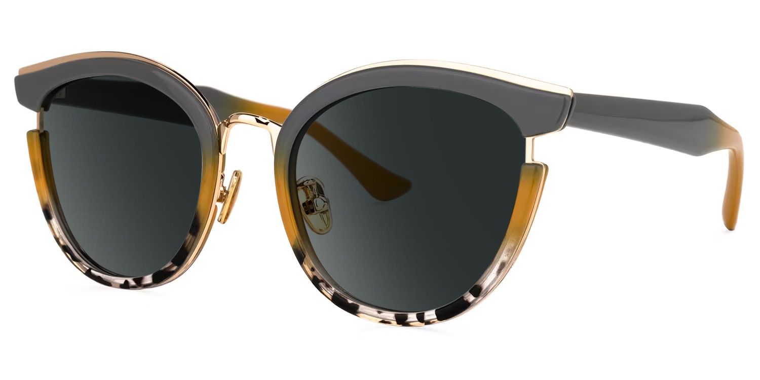 Laraine Cat Eye Gray Full Rim Sunglasses | ZEELOOL CA1