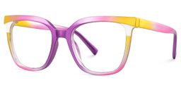 Leo Pink Purple Square Glasses3