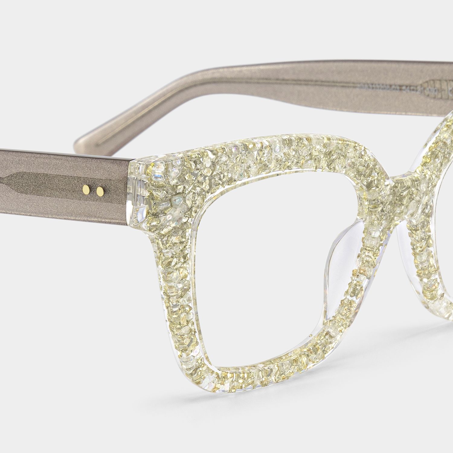 Renata Square Silver Rhinestone Covered Glasses | ZEELOOL5