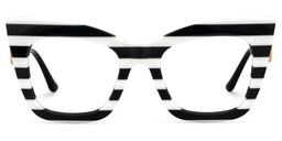 Cagle Black-White Cat eye Glasses0