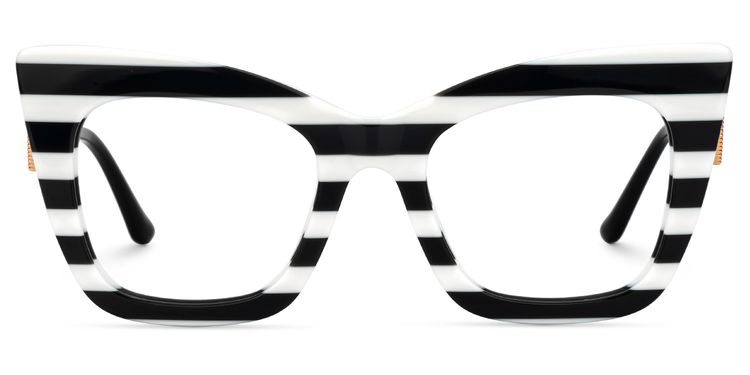 Cagle Black-White Cat eye Glasses
