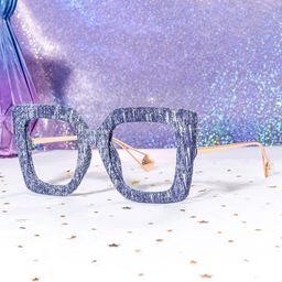 Latanya Navy Blue Square Glasses0