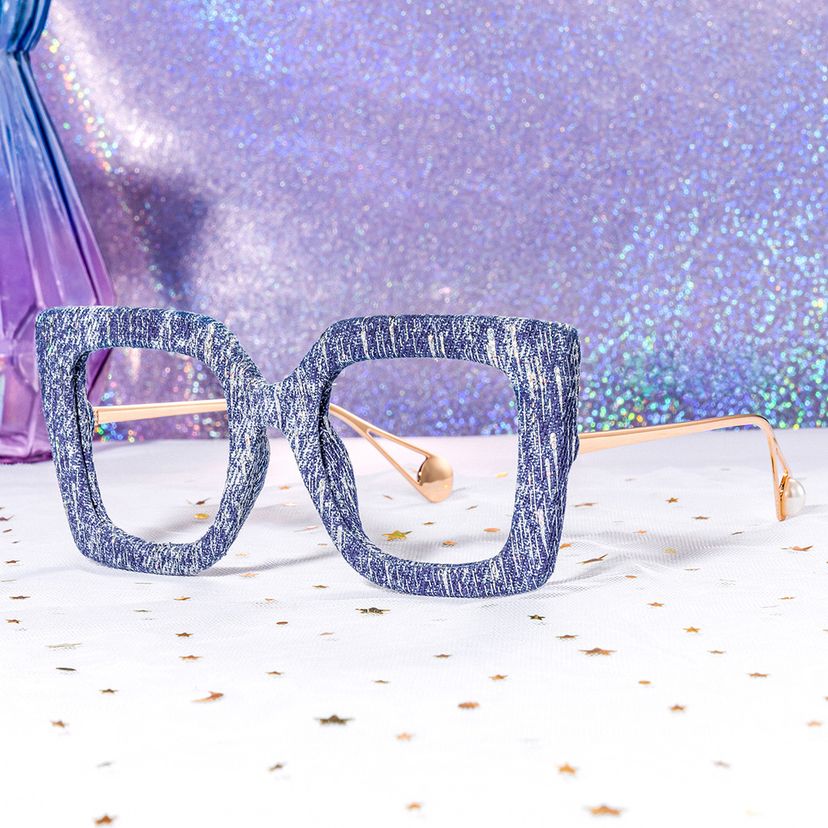Latanya Navy Blue Square Glasses
