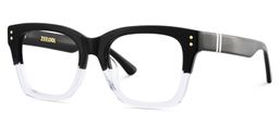 Gaydeh Black Clear Rectangle Glasses3