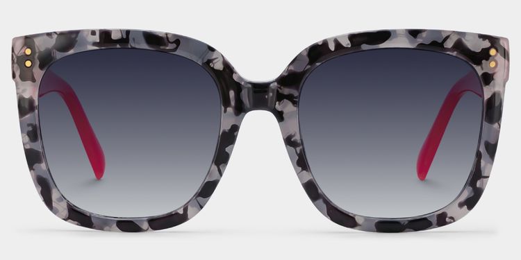 Ebony Gray-Tortoise Square Sunglasses