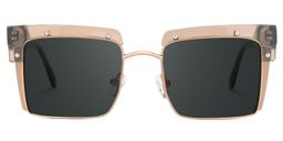 Kiana Beige Square Sunglasses0