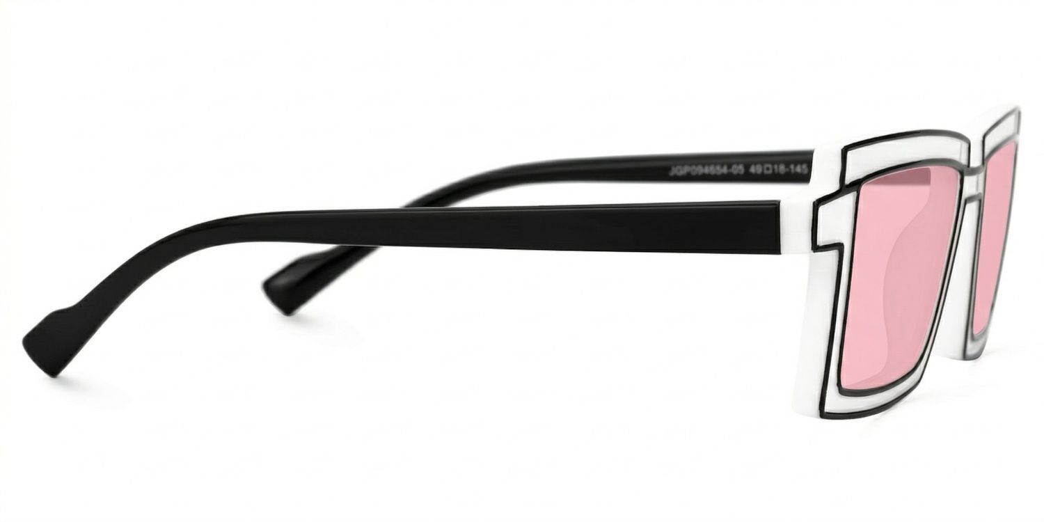 Zephyr White Rectangle Polarized Sunglasses for Driving | ZEELOOL CA2